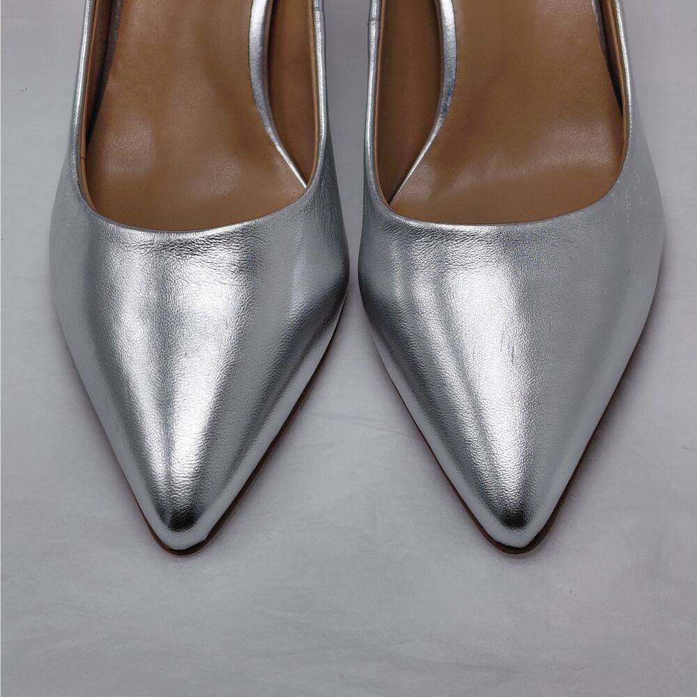Naturalizer Women's Pumps Size 8.5M Silver Metallic Leather Pointed Toe Heels - Picture 11 of 16